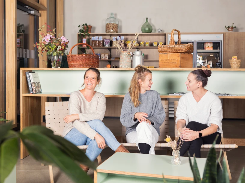 Drei Frauen voller Tatendrang: Nadine Wöhrel, Nicole Kaupp und Claudia Hebel (von links) im «Bio Bistro» am Bachgraben